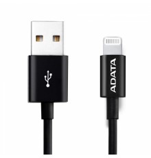 Кабель USB Cable ADATA Lightning-USB AMFIPL-1M-CBK 1m, Sync & Charge, Fast charging up to 2.4A, Apple MFi-certified, Black, RTL                                                                                                                           