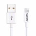 Кабель USB Cable ADATA Lightning-USB AMFIPL-1M-CWH 1m, Sync & Charge, Fast charging up to 2.4A, Apple MFi-certified, White, RTL