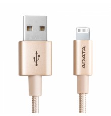 Кабель USB Cable ADATA Lightning-USB AMFIAL-1MK-CGD 1m, Aluminum casings, Sync & Charge, Fast charging up to 2.4A, Apple MFi-certified, Gold, RTL                                                                                                         