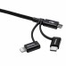 Кабель USB Cable ADATA Lightning-USB AMCL23IN1-1MK-CBK 1m, 3-in-1: Lightning, microUSB, USB 2.0 Type A, USB-C, 2.4A-rated copper wires, Apple MFi-certified, Black, RTL