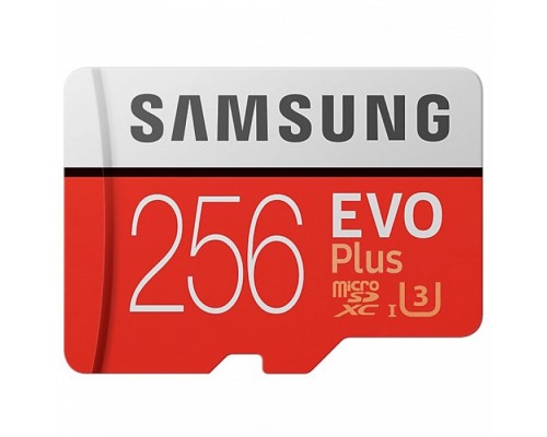 Карта microSDXC 256GB Samsung EVO Plus  Samsung MB-MC256HA/RU UHS-I U1 Class 10, Adapter, 100/90 MB/s, 10000 циклов, - 25°C to 85°C, RTL (168253)