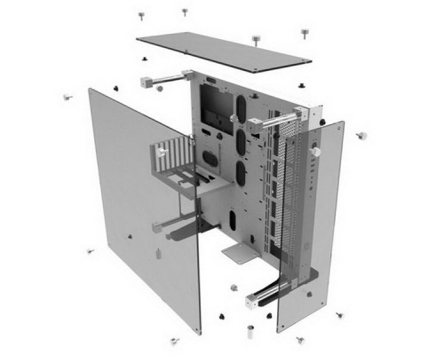 Корпус ПК Core P5 TG Snow Edition(406538) CA-1E7-00M6WN-01  Core P5 TG Snow Edition/White/Wall Mount/SGCC/Tempered Glass