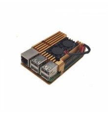 Корпус ACD  RA504   Gold Metal Aluminum Case with Double Fans for Raspberry Pi 4B                                                                                                                                                                         