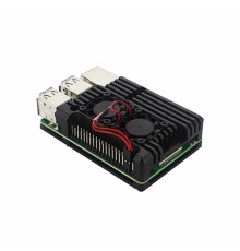 Корпус ACD  RA458   Black Metal Aluminum Case with double Fans for Raspberry Pi 3B/3B+ (RASP2244)                                                                                                                                                         