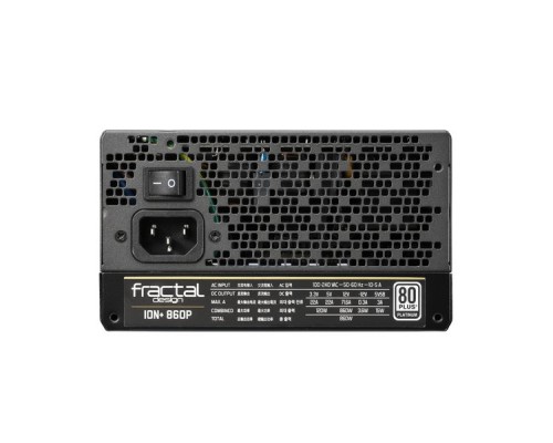 Блок питания Fractal Design ION+ 860W Platinum / ATX 2.4, Active PFC, 80 PLUS Platinum, fully modular, 140mm fan / FD-PSU-IONP-860P-BK