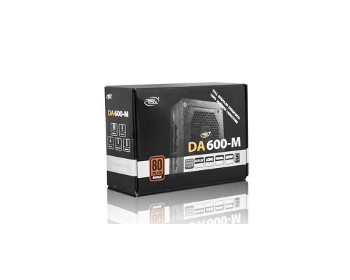 Блок питания Deepcool Aurora DA600-М (ATX 2.31, 600W, Full Cable Management, PWM 120mm fan, Active PFC, 5*SATA, 80+ BRONZE) RET