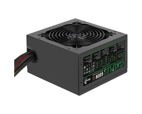 Блок питания Aerocool KCAS 600W PLUS (ATX 2.4, 600W, Active PFC, 120mm fan, 80 PLUS BRONZE) Box