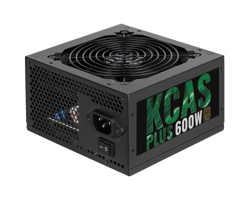 Блок питания Aerocool KCAS 600W PLUS (ATX 2.4, 600W, Active PFC, 120mm fan, 80 PLUS BRONZE) Box