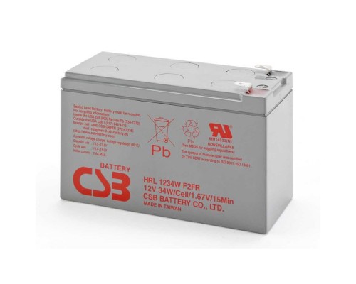 Аккумулятор CSB HRL1234W, 12V  9Ah (с увеличенным сроком службы 10 лет)