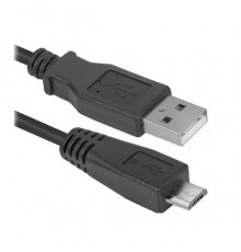 Кабель Defender USB2.0 USB08-06 AM-microBM черный, 1,8м  (87459)                                                                                                                                                                                          