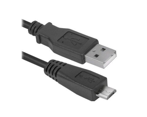 Кабель Defender USB2.0 USB08-06 AM-microBM черный, 1,8м  (87459)