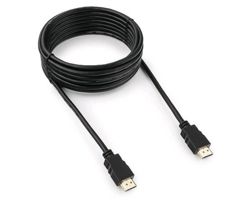 Кабель HDMI Гарнизон  5м, v1.4 , черный, М/М, позол.разъемы, экран, пакет (GCC-HDMI-5M)