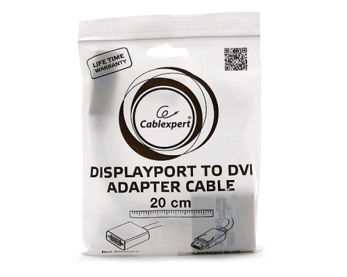 Переходник Cablexpert DisplayPort -DVI 19M/19F белый, пакет (A-DPM-DVIF-002-W)