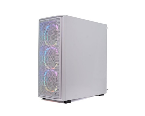 Корпус Powercase Alisio Mesh M3 White ARGB, Tempered Glass, 3х 120mm ARGB fan, fans controller & remote, белый, ATX  (CASMW-A3)