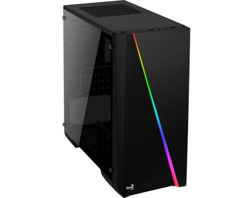 Корпус Aerocool Cylon Mini Tempered Glass без БП, mATX, боковое окно (закаленное стекло), RGB, черный