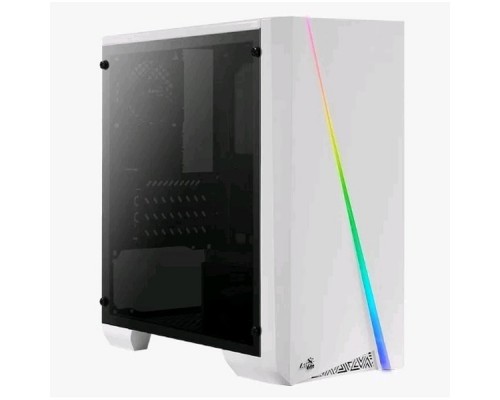 Корпус Aerocool Cylon Mini White Tempered Glass без БП, mATX, боковое окно (закаленное стекло) RGB, белый