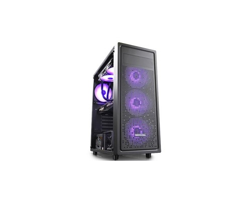 Корпус Deepcool E-SHIELD без БП, боковое окно (закаленное стекло), черный, ATX