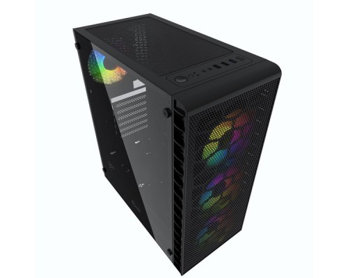 Корпус Powercase Mistral Z4С Mesh ARGB, Tempered Glass, 4x 120mm ARGB fan, fans controller & remote, чёрный, ATX  (CMIZ4C-A4)