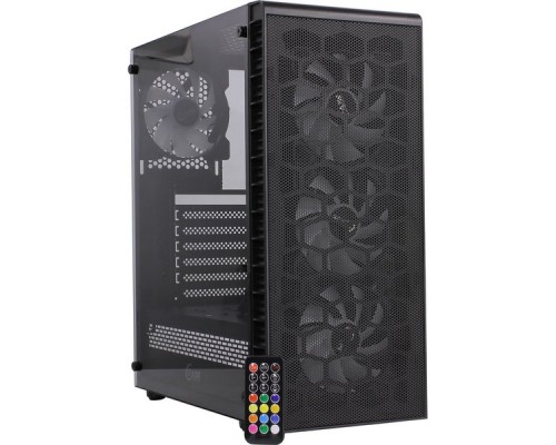 Корпус Powercase Mistral Z4С Mesh ARGB, Tempered Glass, 4x 120mm ARGB fan, fans controller & remote, чёрный, ATX  (CMIZ4C-A4)