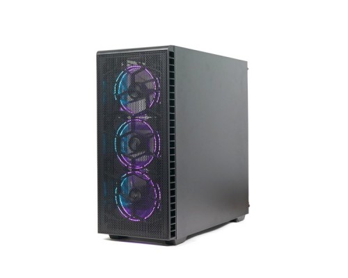 Корпус Powercase Attica Mesh S3 ARGB, Tempered Glass, 3х 120mm ARGB fan, fans controller & remote, черный, E-ATX  (CAMSB-A3)