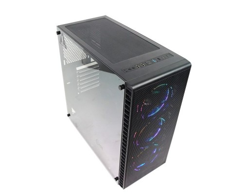 Корпус Powercase Attica Mesh S3 ARGB, Tempered Glass, 3х 120mm ARGB fan, fans controller & remote, черный, E-ATX  (CAMSB-A3)