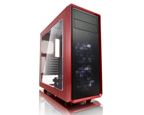 Корпус Fractal Design FOCUS G RED / ATX, mid tower, acrylic side window / 2x120mm LED fans inc. / FD-CA-FOCUS-RD-W