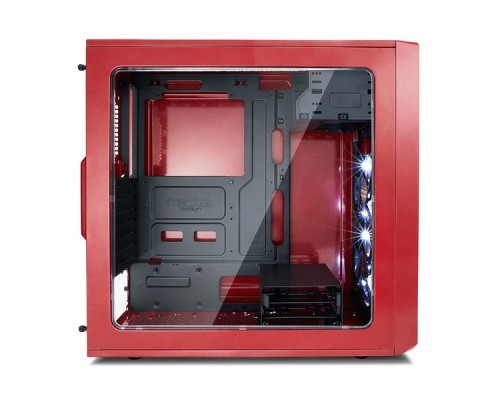 Корпус Fractal Design FOCUS G RED / ATX, mid tower, acrylic side window / 2x120mm LED fans inc. / FD-CA-FOCUS-RD-W