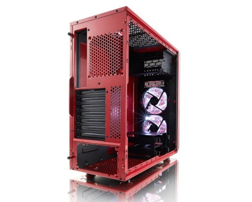 Корпус Fractal Design FOCUS G RED / ATX, mid tower, acrylic side window / 2x120mm LED fans inc. / FD-CA-FOCUS-RD-W