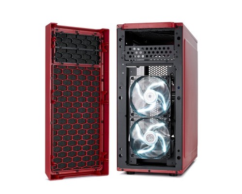 Корпус Fractal Design FOCUS G RED / ATX, mid tower, acrylic side window / 2x120mm LED fans inc. / FD-CA-FOCUS-RD-W