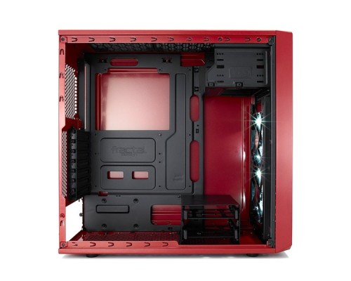 Корпус Fractal Design FOCUS G RED / ATX, mid tower, acrylic side window / 2x120mm LED fans inc. / FD-CA-FOCUS-RD-W