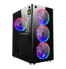 Корпус 1STPLAYER FIREBASE X2 / mATX, tempered glass / 4x 120mm LED fans inc. / X2-4R1                                                                                                                                                                     