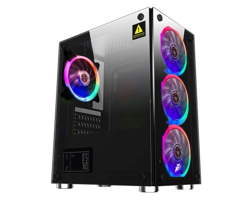 Корпус 1STPLAYER FIREBASE X2 / mATX, tempered glass / 4x 120mm LED fans inc. / X2-4R1