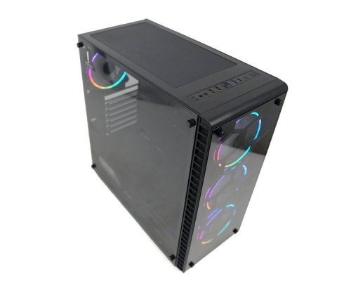 Корпус Powercase Attica G4 ARGB, Tempered Glass, 4х 120mm ARGB fan, fans controller & remote, черный, E-ATX  (CAGB-A4)