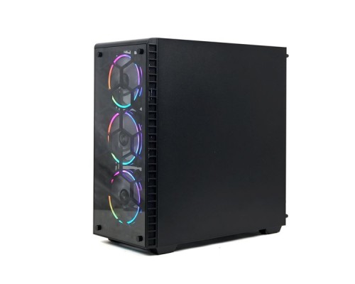 Корпус Powercase Attica G4 ARGB, Tempered Glass, 4х 120mm ARGB fan, fans controller & remote, черный, E-ATX  (CAGB-A4)