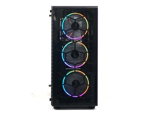 Корпус Powercase Attica G4 ARGB, Tempered Glass, 4х 120mm ARGB fan, fans controller & remote, черный, E-ATX  (CAGB-A4)