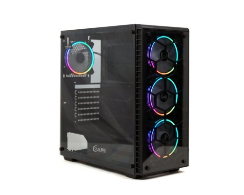 Корпус Powercase Attica G4 ARGB, Tempered Glass, 4х 120mm ARGB fan, fans controller & remote, черный, E-ATX  (CAGB-A4)