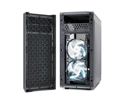 Корпус Fractal Design FOCUS G GUNMETAL GREY / ATX, mid tower, acrylic side window / 2x120mm LED fans inc. / FD-CA-FOCUS-GY-W