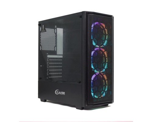 Корпус Powercase Alisio Mesh M3 Black ARGB, Tempered Glass, 3х 120mm ARGB fan, fans controller & remote, черный, ATX  (CASMB-A3)