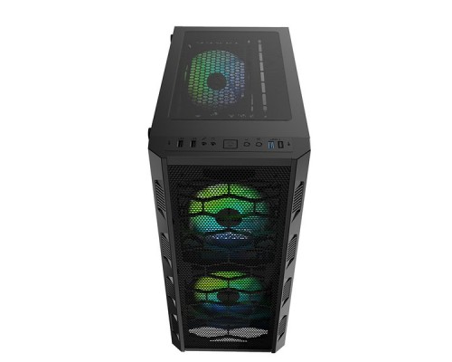 Корпус Powercase Mistral H3С Mesh ARGB, Tempered Glass, 3x 140mm ARGB fan, fans controller & remote, чёрный, ATX  (CMIH3C-A3)