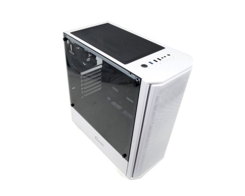 Корпус Powercase Alisio Mesh M White, Tempered Glass, 1х 120mm fan, белый, ATX  (CASMW-F1)