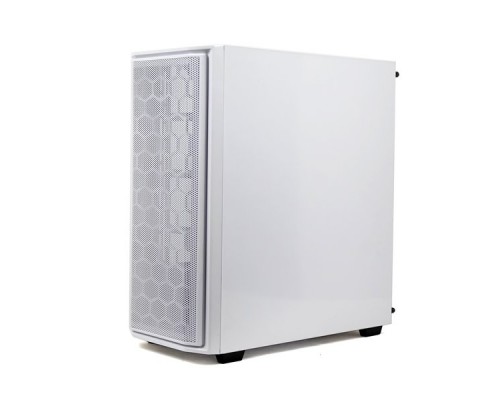 Корпус Powercase Alisio Mesh M White, Tempered Glass, 1х 120mm fan, белый, ATX  (CASMW-F1)