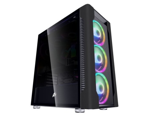 Корпус 1STPLAYER DK DX BLACK / E-ATX, tempered glass, fans controller & remote / 3x 140mm RGB fans inc. / DX-BK-M1-PLUS