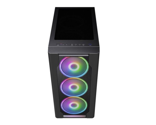 Корпус 1STPLAYER DK DX BLACK / E-ATX, tempered glass, fans controller & remote / 3x 140mm RGB fans inc. / DX-BK-M1-PLUS