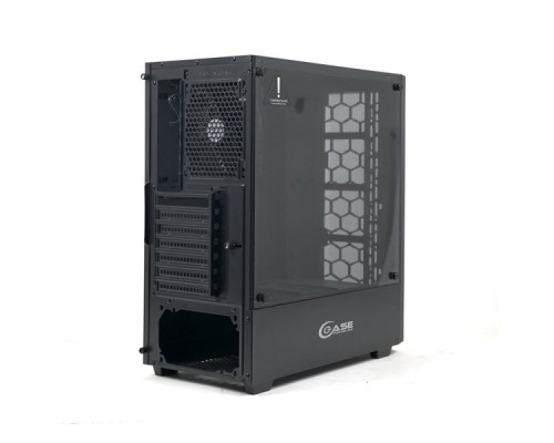 Корпус Powercase Alisio Mesh M Black, Tempered Glass, 1х 120mm fan, черный, ATX  (CASMB-F1)