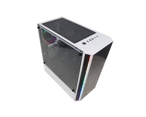 Корпус Powercase Alisio D3 White ARGB, Tempered Glass, 2х 120mm fan + 1x 120mm ARGB fan, ARGB Strip, черно-белый, ATX  (CADW-F2A1)