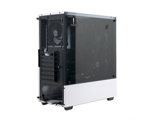 Корпус Powercase Alisio D3 White ARGB, Tempered Glass, 2х 120mm fan + 1x 120mm ARGB fan, ARGB Strip, черно-белый, ATX  (CADW-F2A1)