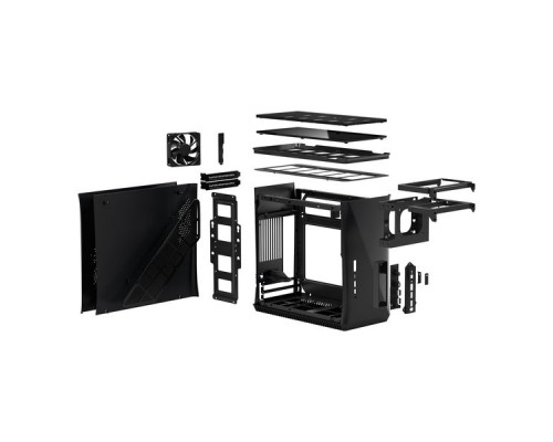 Корпус Fractal Design ERA ITX CARBON - TG / Mini-ITX / 1x80mm fan inc. / FD-CA-ERA-ITX-BK