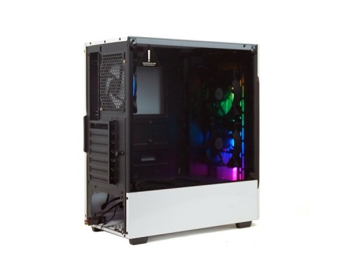 Корпус Powercase Alisio X3 White ARGB, Tempered Glass, 2х 120mm fan + 1x 120mm ARGB fan, ARGB Strip inside, белый, ATX  (CAXW-F2A1)