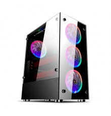 Корпус 1STPLAYER FIRE DANCING V6 / ATX, tempered glass side panels / 4x 120mm LED fans inc. / V6-4R1                                                                                                                                                      