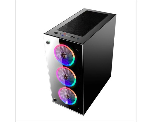 Корпус 1STPLAYER FIRE DANCING V6 / ATX, tempered glass side panels / 4x 120mm LED fans inc. / V6-4R1